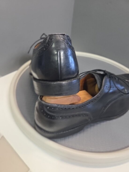 Allen Edmonds Sanford Mens 15 A Black Leather Semi Brogue Dress Shoes USA main image 7